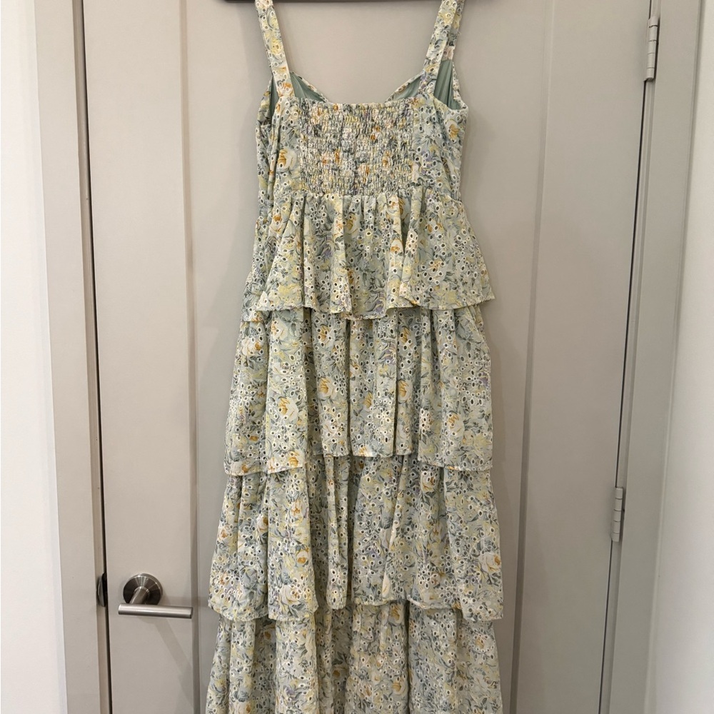ASTR The Label | Midsummer Eyelet Tiered Maxi Dress | Size L - Picture 8 of 9
